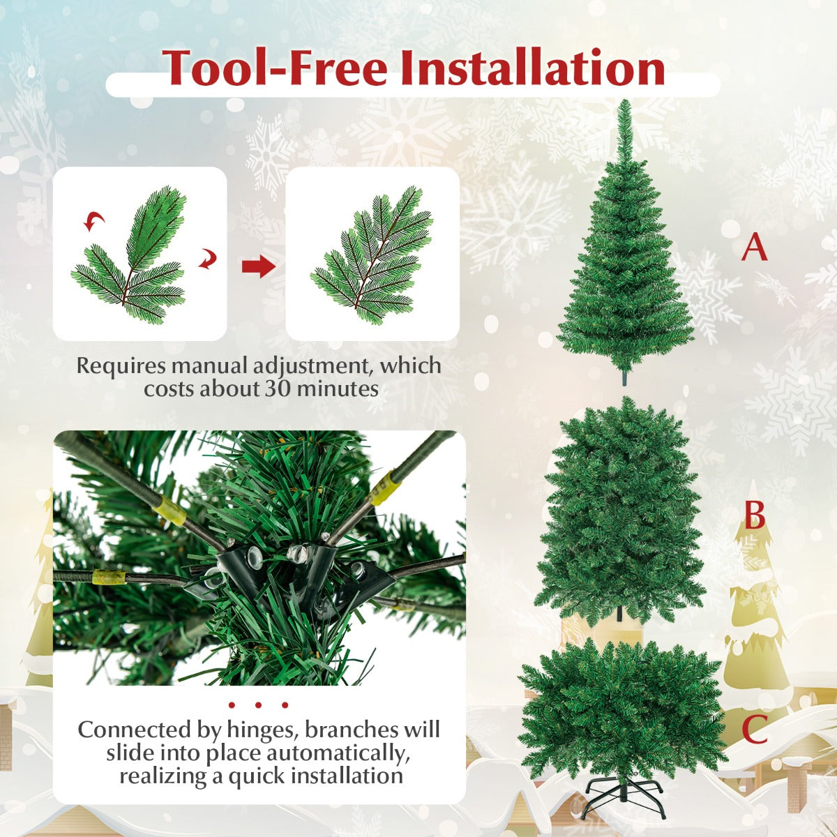 SAA-certified adapter supports safer operation of the pre-lit Christmas tree