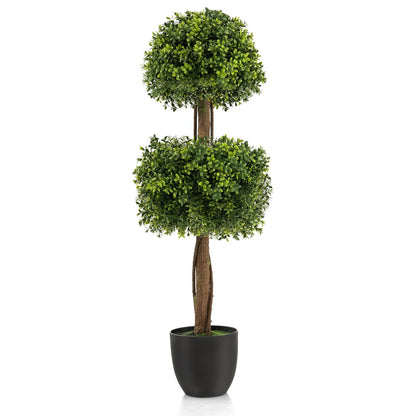100cm Artificial Boxwood Topiary Tree with Twisted Vines for Indoor/Outdoor Use