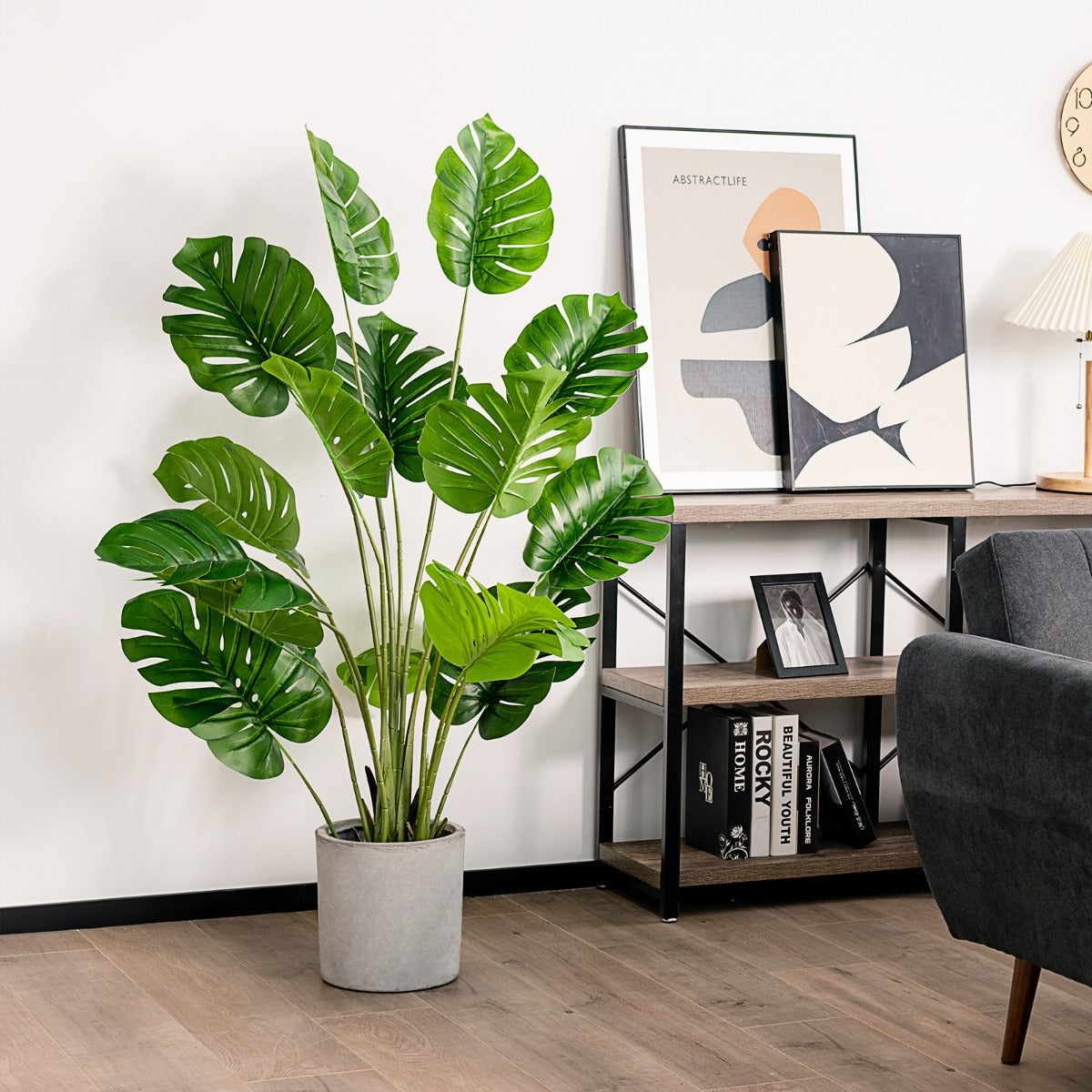 1.5M Artificial Tree Faux Monstera Deliciosa Plant for Indoor Outdoor-2 Packs
