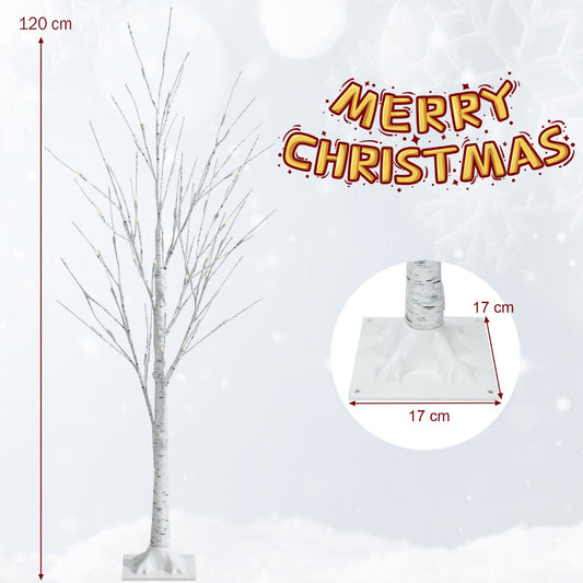 1.2M LED Twig Birch Tree with Warm Lights, Flexible Branches for Holidays