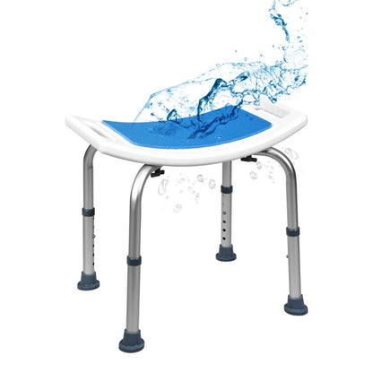 Adjustable Lightweight Shower Bench with Padded Seat & Built-in Handle