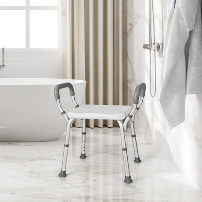 Bath Chair Shower Bench with Detachable Padded Arms for Seniors