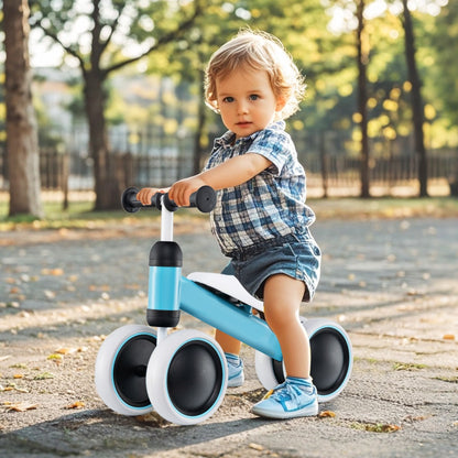 Baby Balance Training Bike with 4 Wheels for Infant-Blue