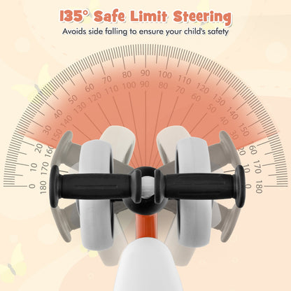 Baby Balance Training Bike with 4 Wheels for Infant-Orange