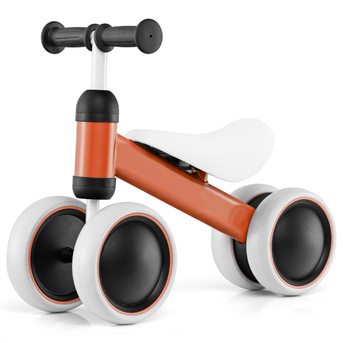 Baby Balance Training Bike with 4 Wheels for Infant-Orange