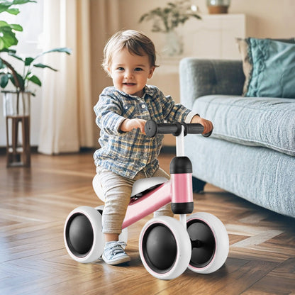 Baby Balance Training Bike with 4 Wheels for Infant-Pink