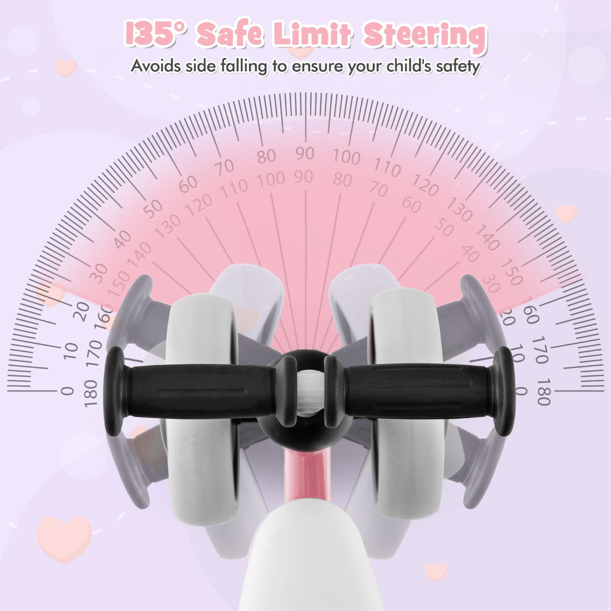 Baby Balance Training Bike with 4 Wheels for Infant-Pink