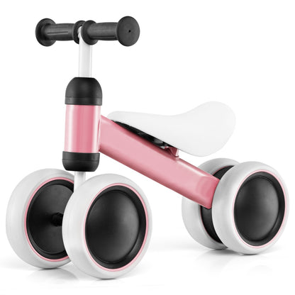 Baby Balance Training Bike with 4 Wheels for Infant-Pink