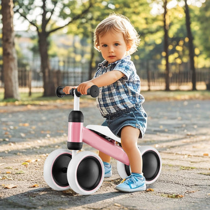 Baby Balance Training Bike with 4 Wheels for Infant-Pink
