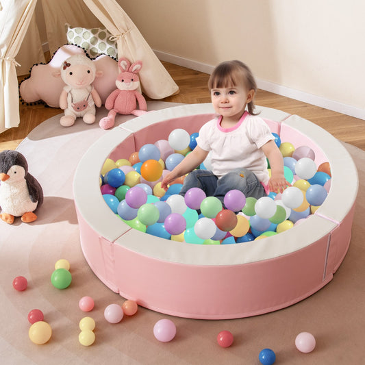 113 x 26 cm Baby Ball Pit with 50 Colorful Ocean Balls for 1+ Years-Pink