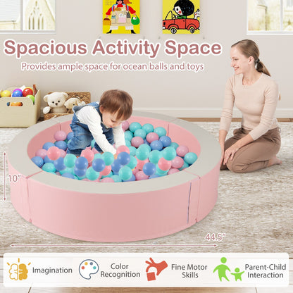 113 x 26 cm Baby Ball Pit with 50 Colorful Ocean Balls for 1+ Years-Pink