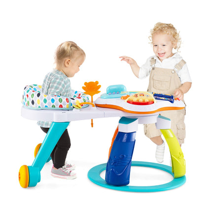 3 in 1 Baby Stationary Activity Center with Educational and Music Function Tabletop-White