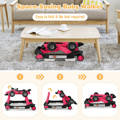 4-in-1 Baby Walker with Adjustable Height and Speed for Babies