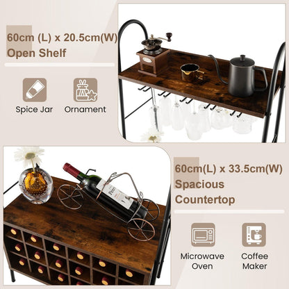 Anti-toppling wine table with adjustable foot pads helps prevent wobbling and floor scratches