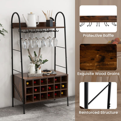 Easy assembly wine rack with attractive wood grain finish for a tidy and stylish room