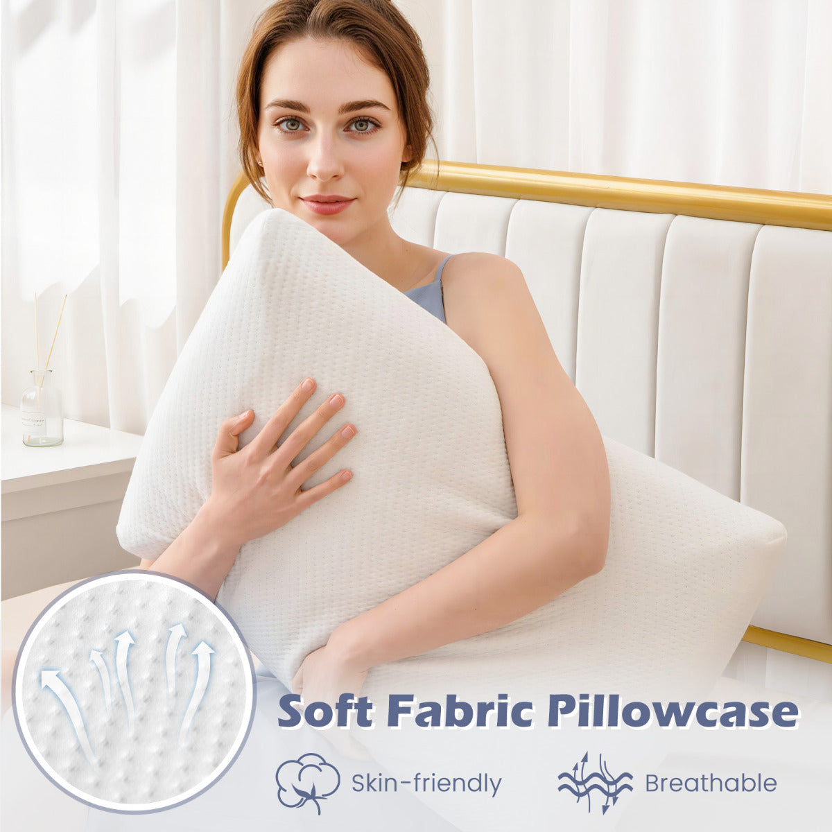 Costway Bamboo 3D Cutting Air Flow Refreshing Charcoal Memory Foam Pillow Set of 2