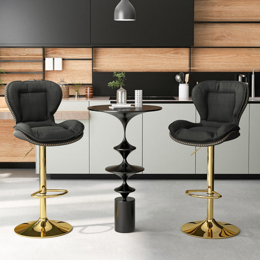 Costway Adjustable Bar Stool Set of 2 with Padded Seat for Home