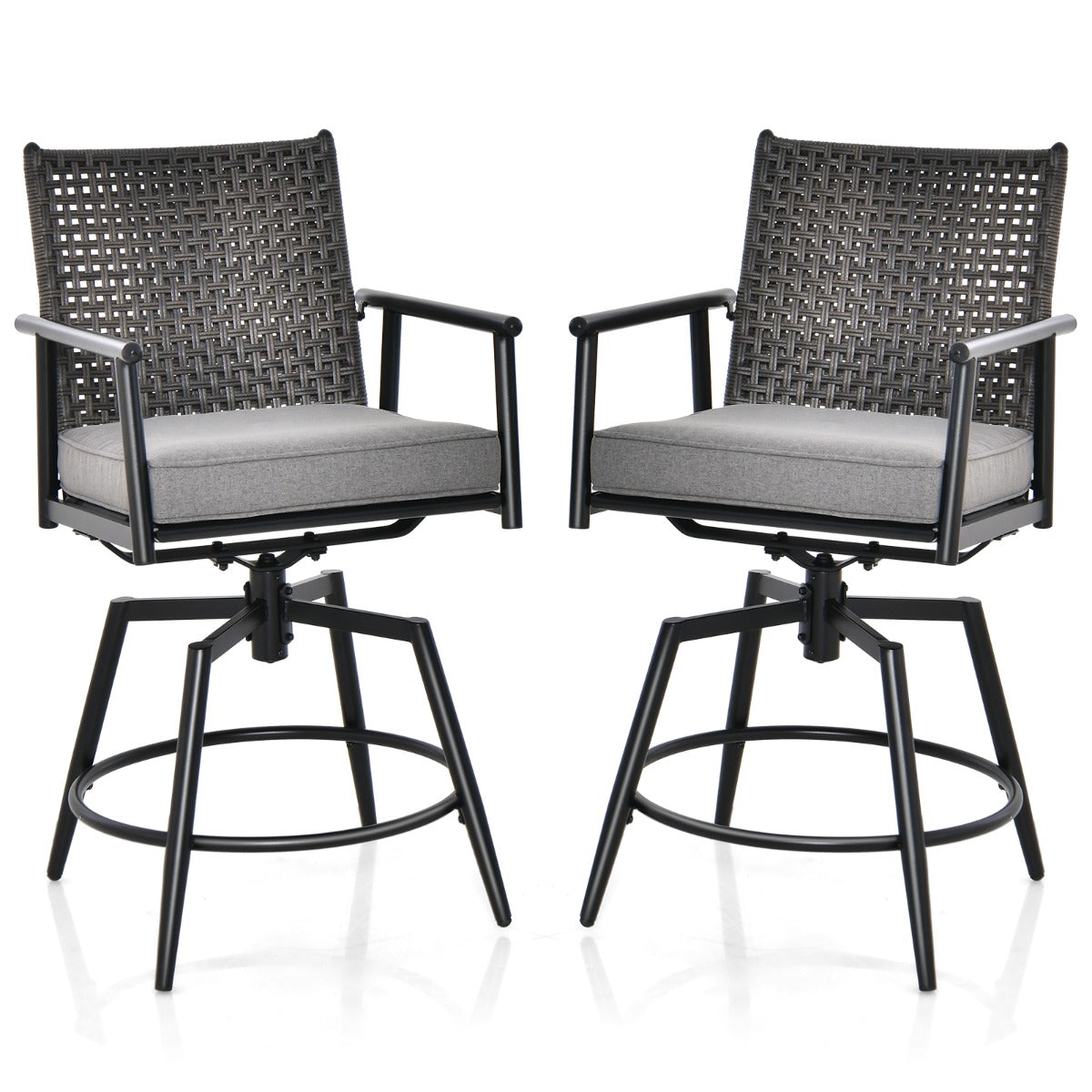 Breathable quick-drying fabric seats provide comfortable seating for gardens, balconies, patios and poolside areas