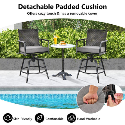 Removable padded cushions offer soft support and include hand-washable covers for easy maintenance