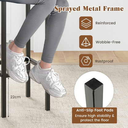 4-Piece Bar Stool Set with Metal Frame and Footrest for Dining Room