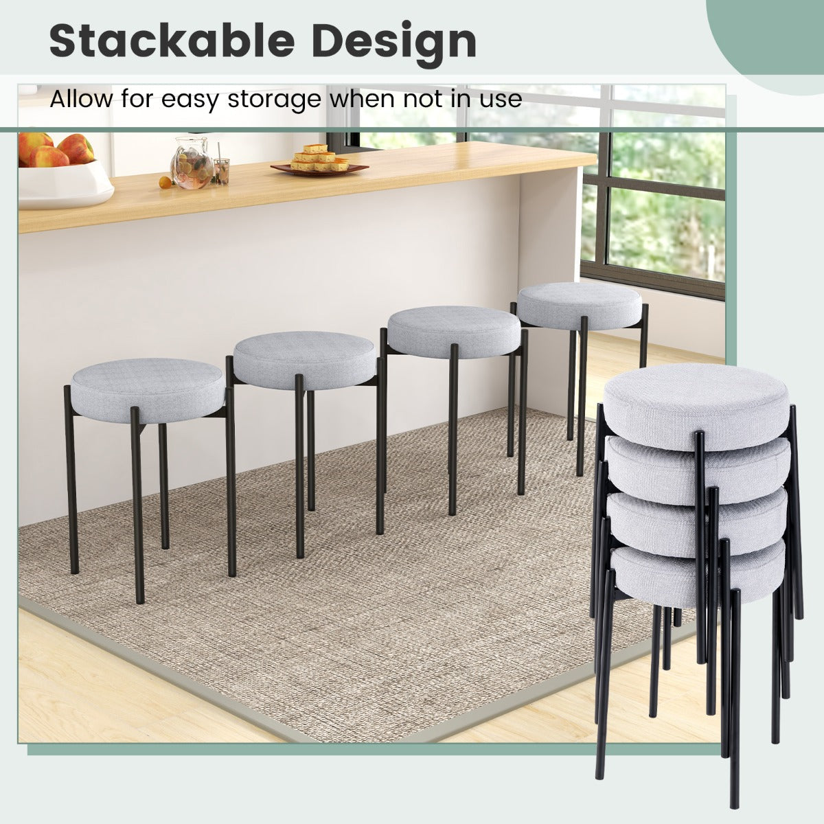Breathable linen upholstery promotes airflow and offers a soft, skin-friendly seating surface