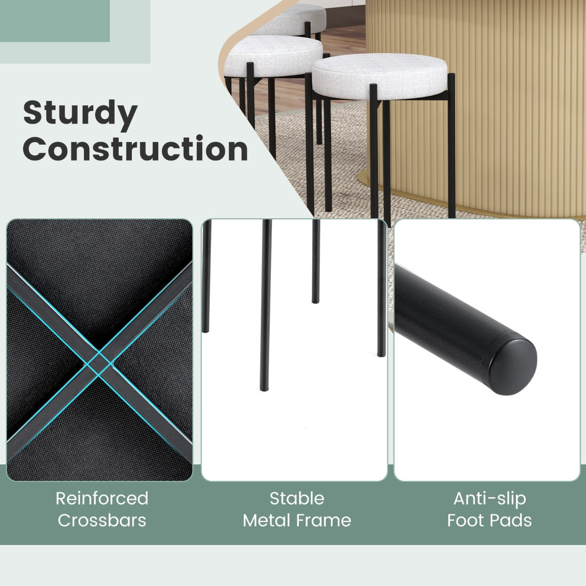 Stackable bar stools save floor space and make storage convenient in smaller homes or businesses