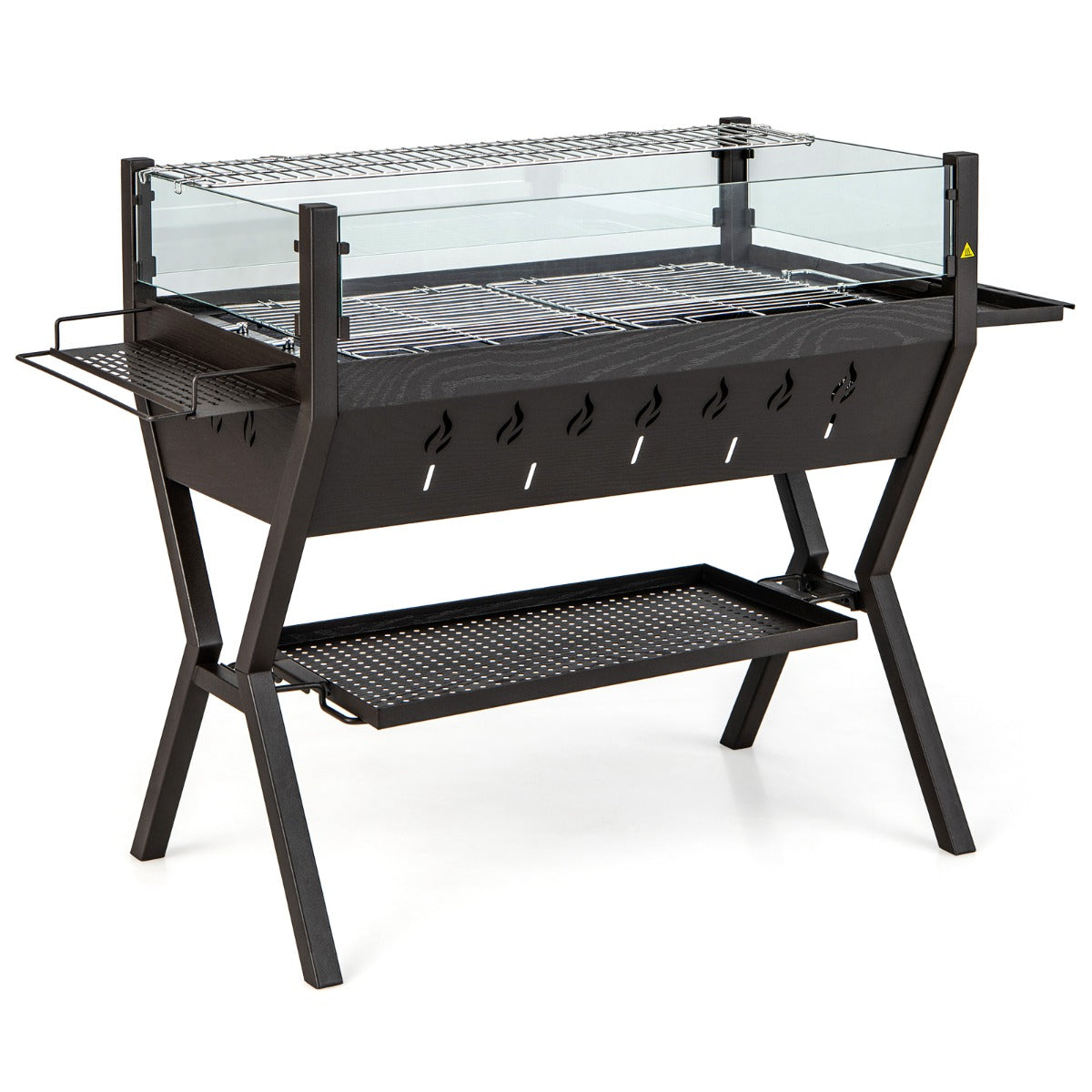 Outdoor charcoal grill with 280 square inch cooking area and 183 square inch warming rack