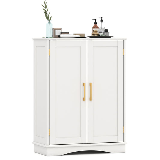 Bathroom Floor Storage Cabinet 80 cm Freestanding Cupboard Buffet Cabinet-White
