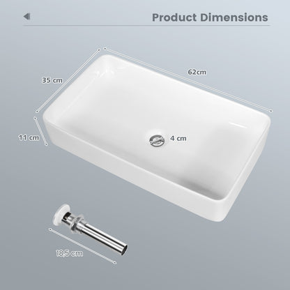 Costway Bathroom Vessel Sink with Pop-up Drain