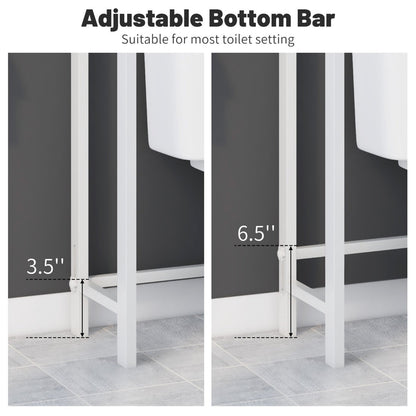 Three S hooks provide flexible hanging storage for bathroom accessories and personal care items