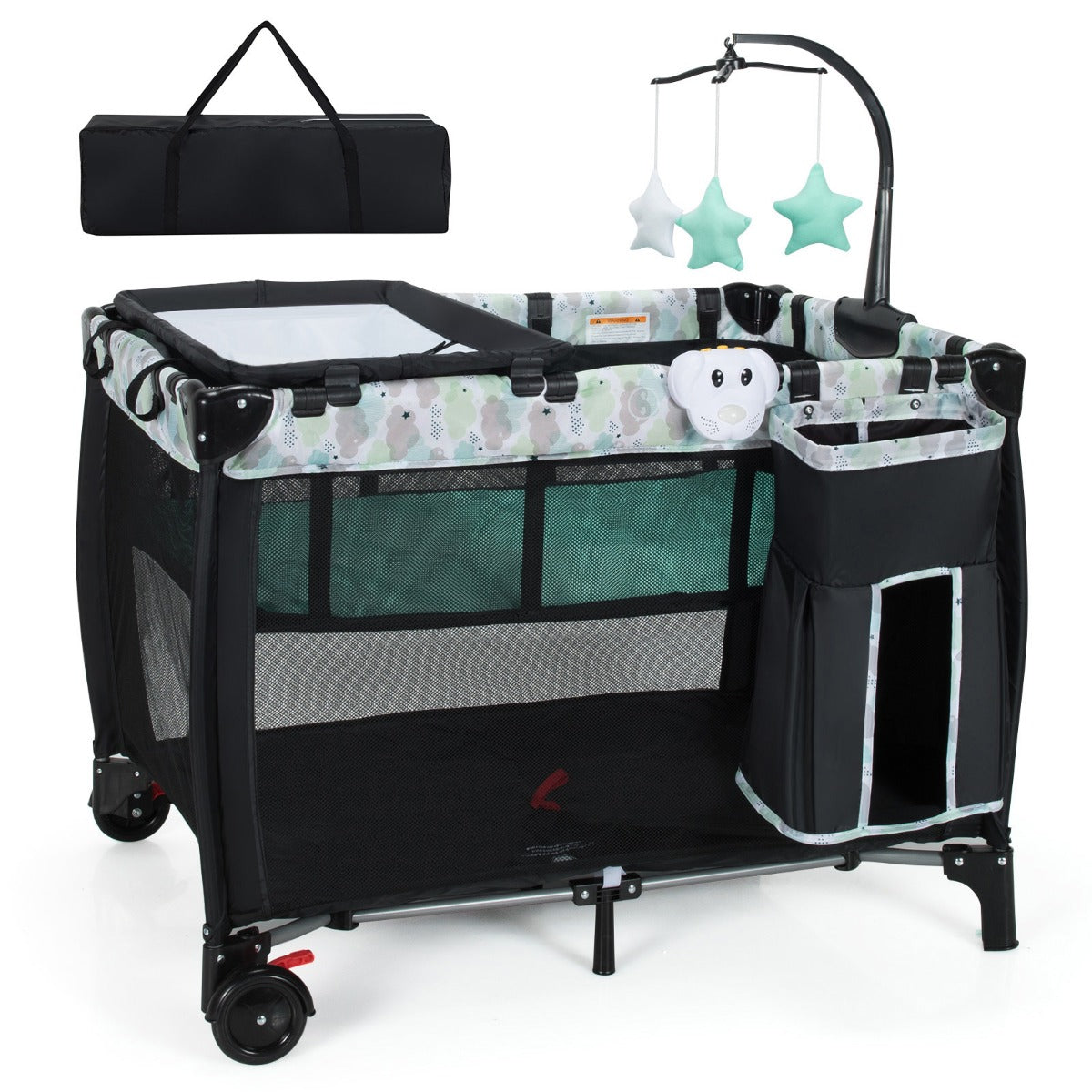 3 in 1 Baby Portacot with Changing Table & Carry Bag