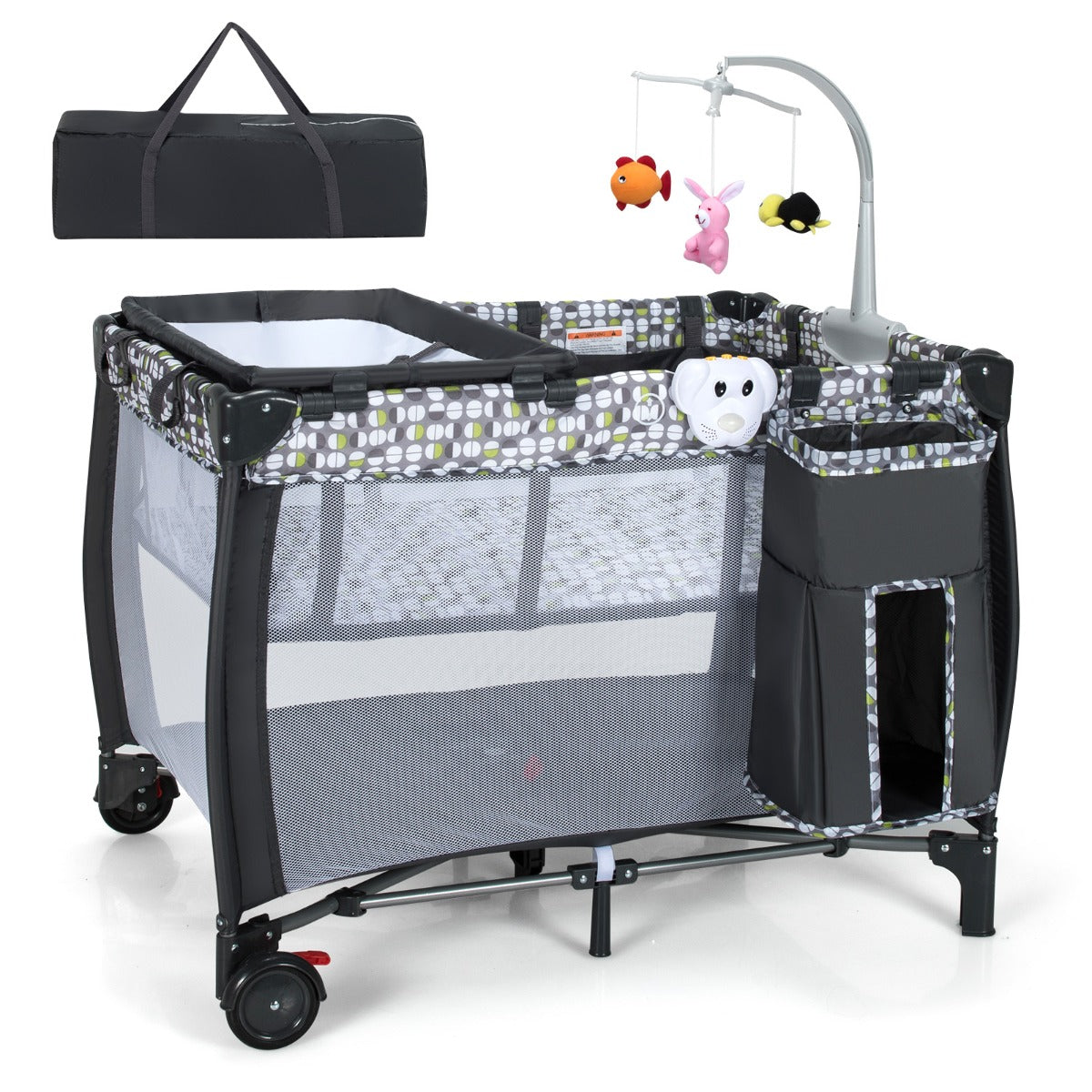 3 in 1 Baby Portacot with Bassinet & Changing Table