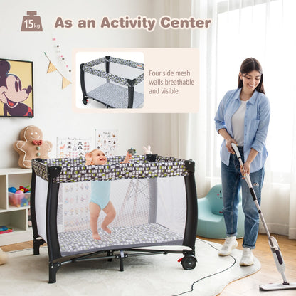 3 in 1 Baby Portacot with Bassinet & Changing Table