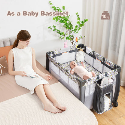3 in 1 Baby Portacot with Bassinet & Changing Table