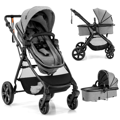 Folding Infant Stoller with Adjustable Canopy and Backrest for Kids