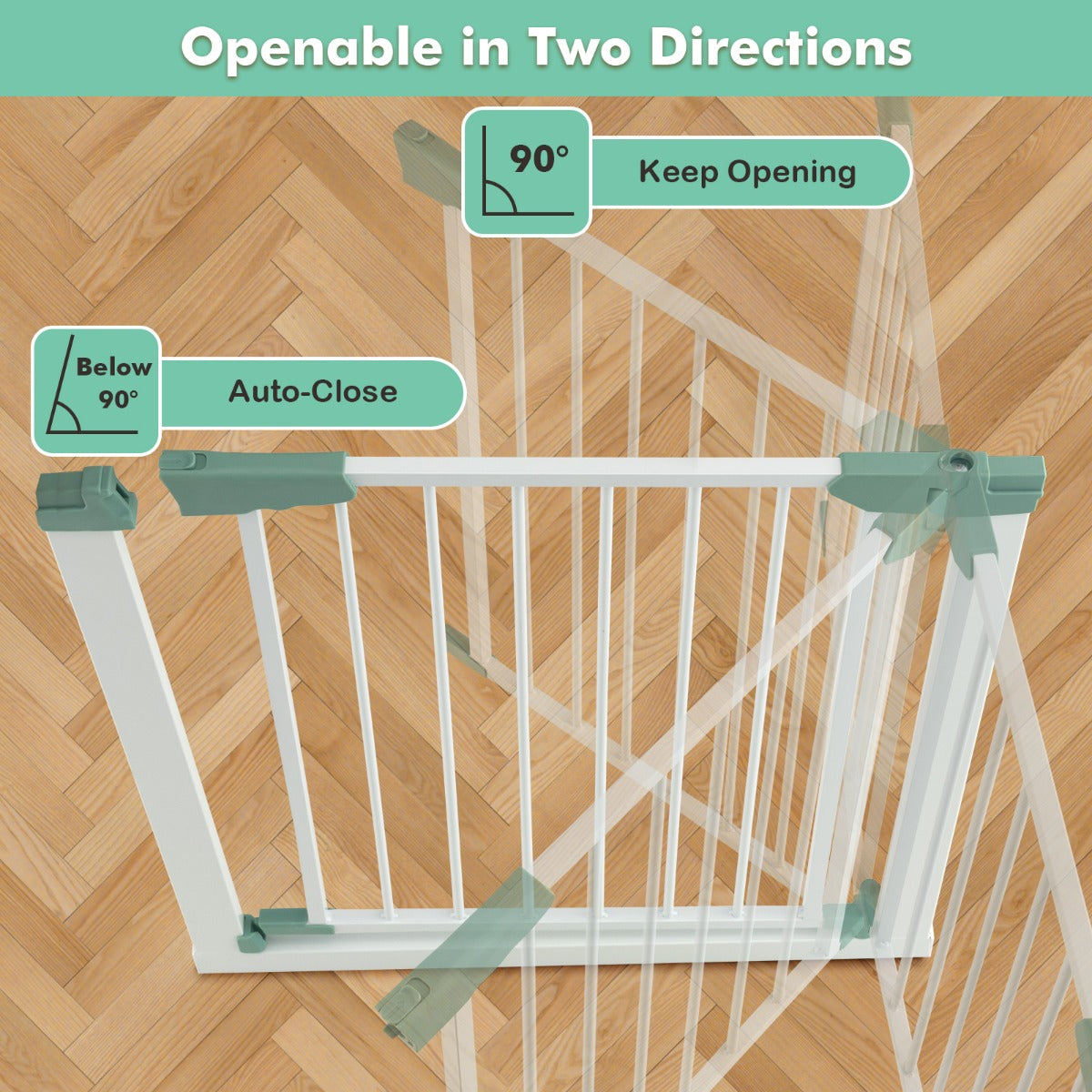 Costway Auto-Close Baby Gate with Pressure Mounting Installation for Stairs & Doorway