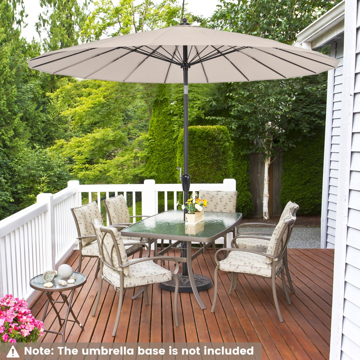 Rust-resistant aluminum pole supports durable outdoor use in gardens, patios, and backyards