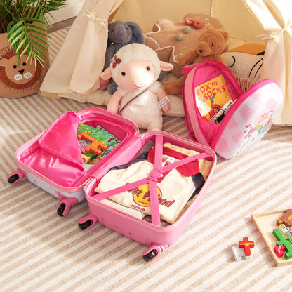 2 Pieces Kid Luggage Set with Wheels and Retractable Handle