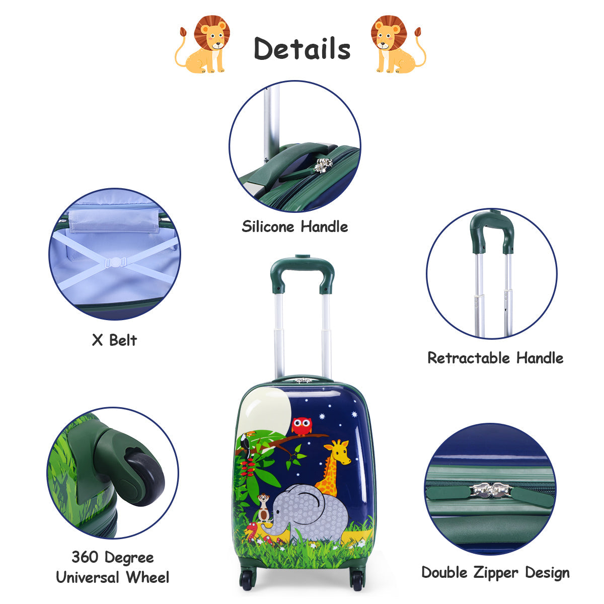 Kids rolling luggage set with adjustable straps makes a thoughtful gift for independent travelers