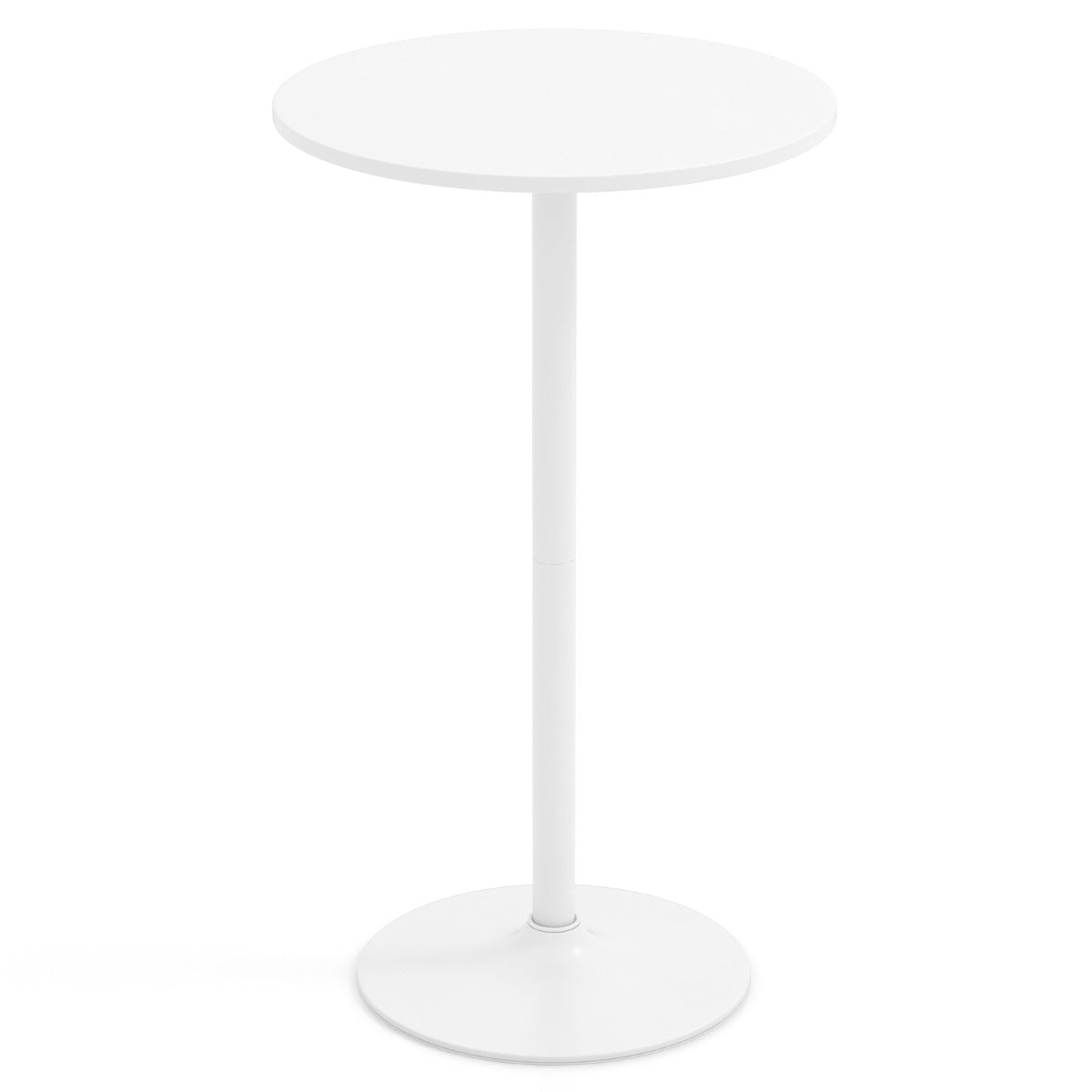 101-56 cm Round Bistro Cocktail Tall Coffee Table High Top Pub Table-White-1 Piece