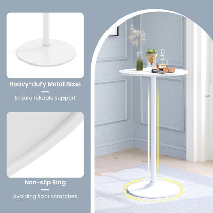 101-56 cm Round Bistro Cocktail Tall Coffee Table High Top Pub Table-White-1 Piece