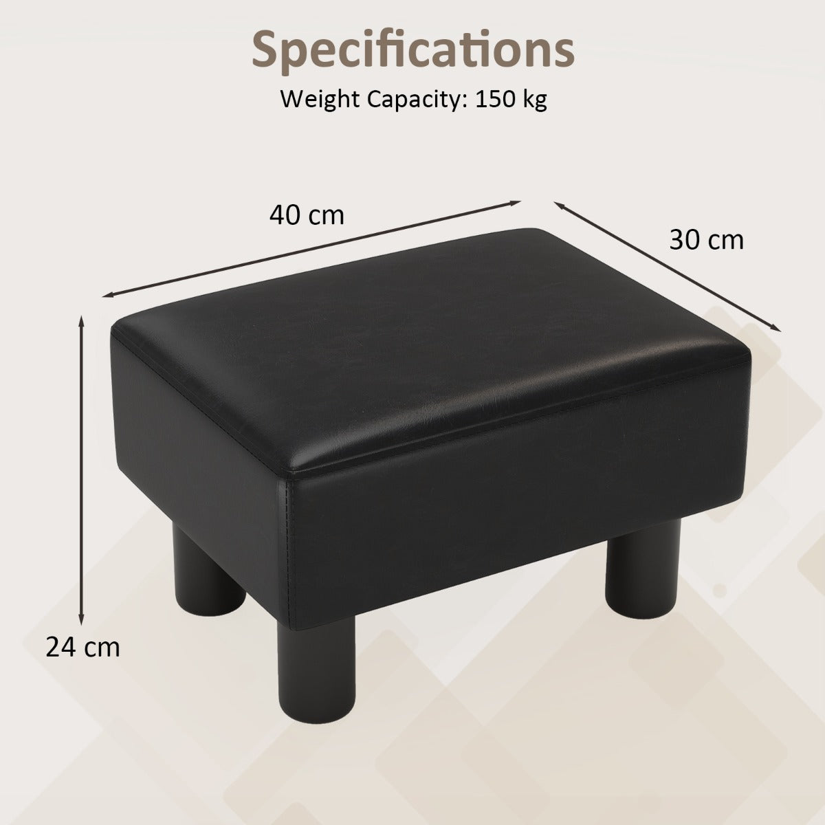 PU Leather Footrest with Storage for Living Room Bedroom