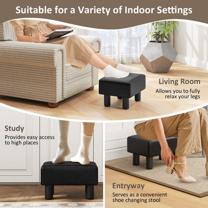 PU Leather Footrest with Storage for Living Room Bedroom