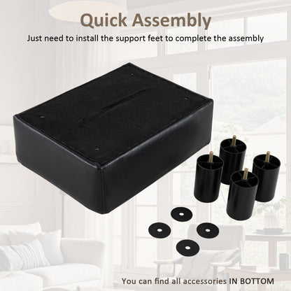 PU Leather Footrest with Storage for Living Room Bedroom