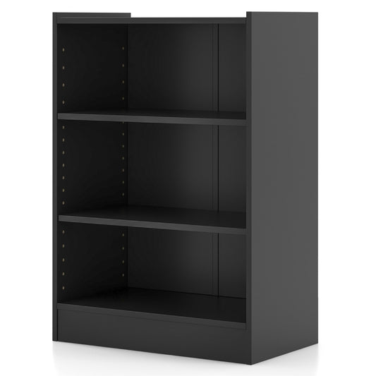 Costway Floor Standing Open Bookshelf with Adjustable Shelves for Living Room, Bedroom, Study-Black