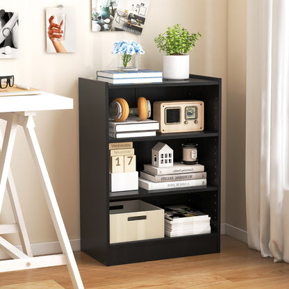 Costway Floor Standing Open Bookshelf with Adjustable Shelves for Living Room, Bedroom, Study-Black