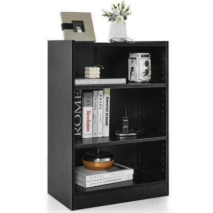 Costway Floor Standing Open Bookshelf with Adjustable Shelves for Living Room, Bedroom, Study-Black