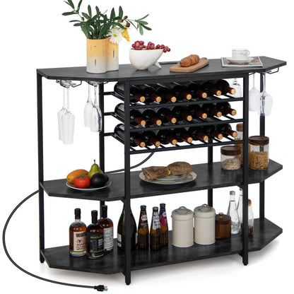 Adjustable foot pads keep the freestanding wine rack stable on uneven floors and carpets