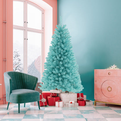 1.8M Blue Artificial Christmas Tree with LED Lights and Lush Branch Tips