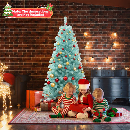 1.8M Blue Artificial Christmas Tree with LED Lights and Lush Branch Tips